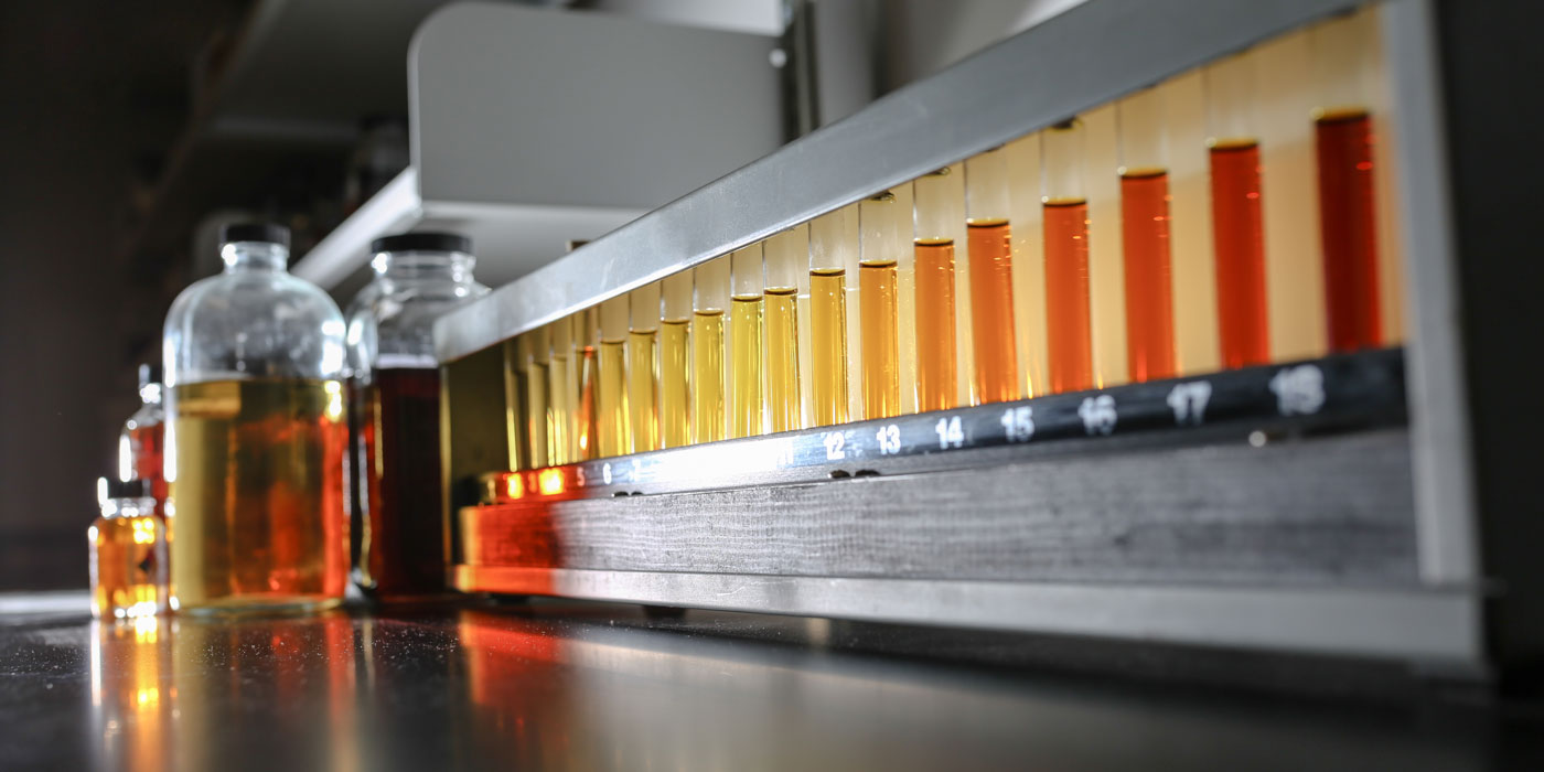 Testing vials in a laboratory