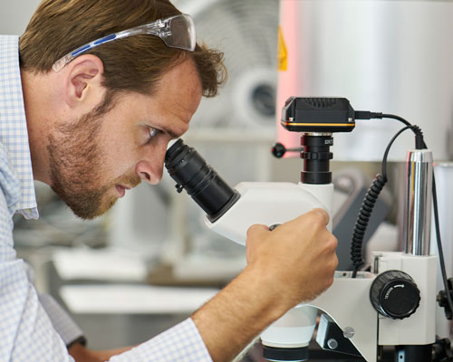 A person working in a lab.